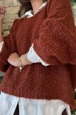 Hygge Boucle Slouch Knit Rust